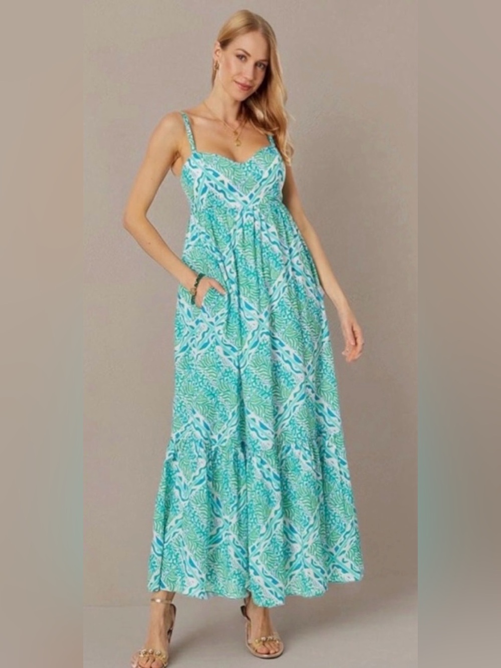 NWT Lilly Pulitzer Heidi Maxi Dress 100% cotton Size 8